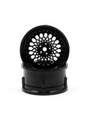 DS RACING Drift Element Mesh Rims 2pcs ( Triple Black w/ Silver Rivets)	