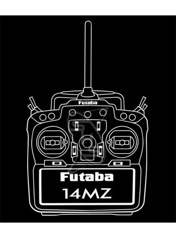 Futaba Logo & 14MZ Transmitter Decals - White
