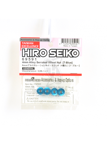 HIRO SEIKO 4MM Alloy Serrated Wheel Nut (T-Blue)