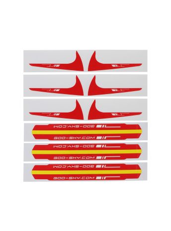 GOOSKY S2 Tail Boom & Fin Sticker (3) Sets (Red)