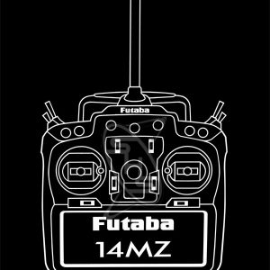 Futaba Logo & 14MZ Transmitter Decals - White