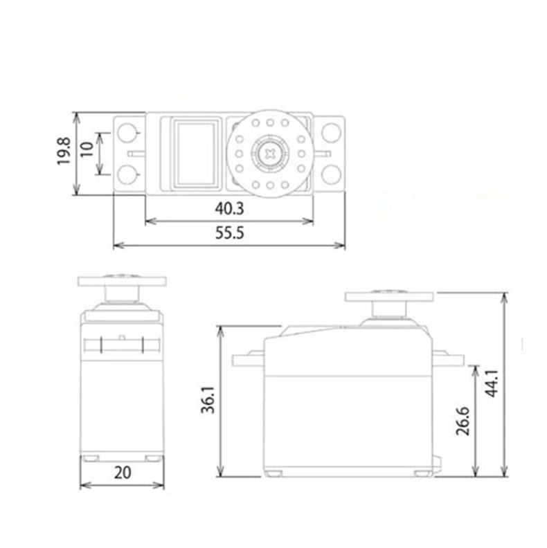 FUTABA S-U300 Universal Servo - Standard Type - 4.1kg / 0.19s - Image 4