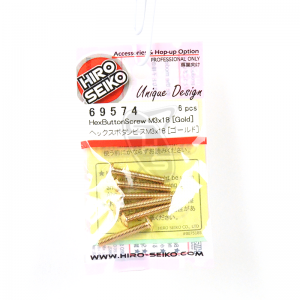 HIRO SEIKO Hex Button Screw M3x18 (24K Gold)