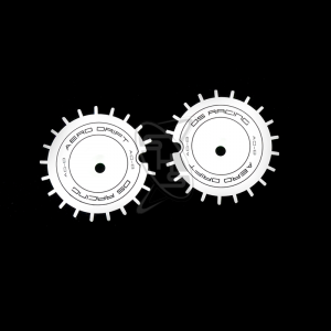 DS RACING Aero Drift Wheels Covers - Flat White, Black Front