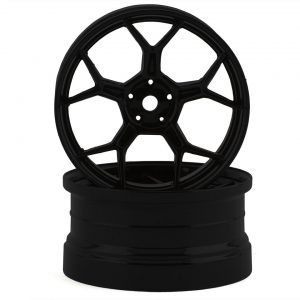 DS RACING 5Y Spoke Drift Feathery Rims Black Burn Offset 6mm