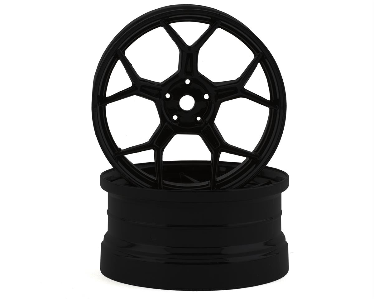 DS RACING 5Y Spoke Drift Feathery Rims Black Burn Offset 6mm