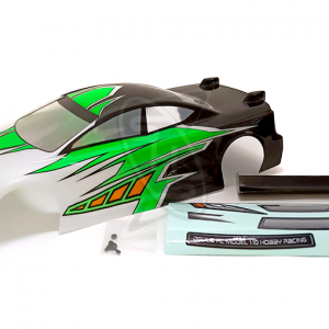 SHS 1/10 Fully Painted Body Kit (Bright Green & Black w/ Spoiler)