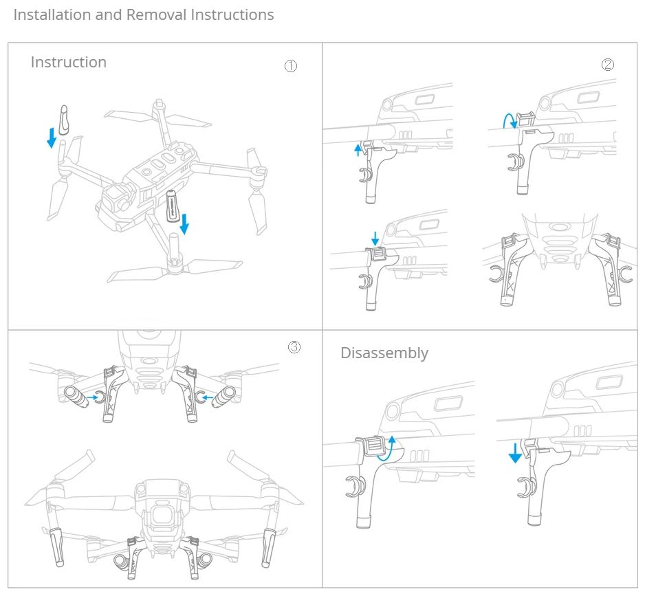 PGYTECH Landing Gear Extensions w/ LED Headlamp Set for Mavic 2 - Image 8