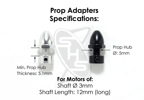 Tahmazo Multi-rotor CW & CCW Prop Adapters (Ø3mm/Long Shaft) - Image 5