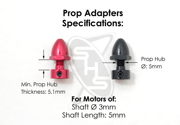 Tahmazo Multi-rotor CW & CCW Prop Adapters ((Ø3mm/Short Shaft) - Image 4